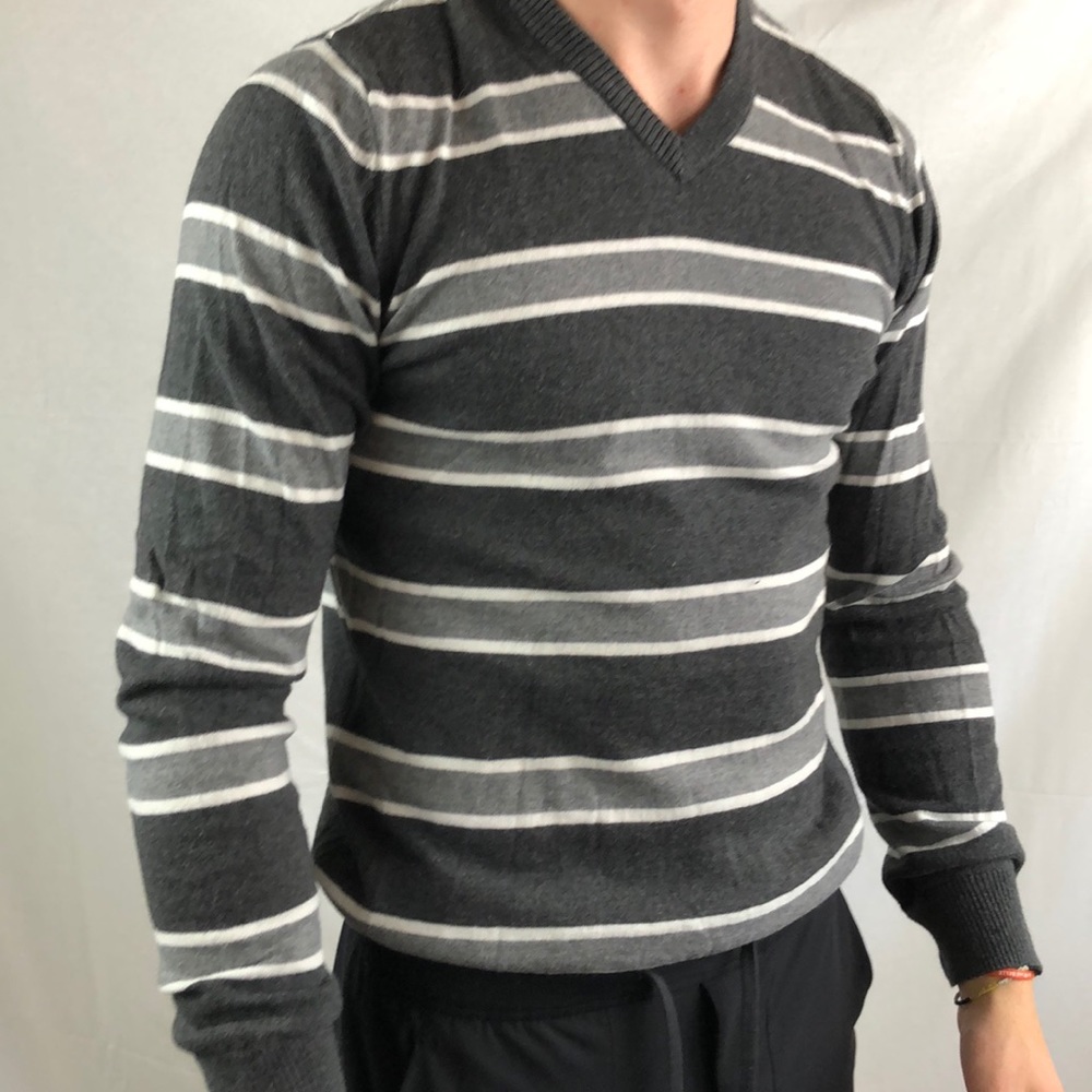 Striped  men’s v neck sweater